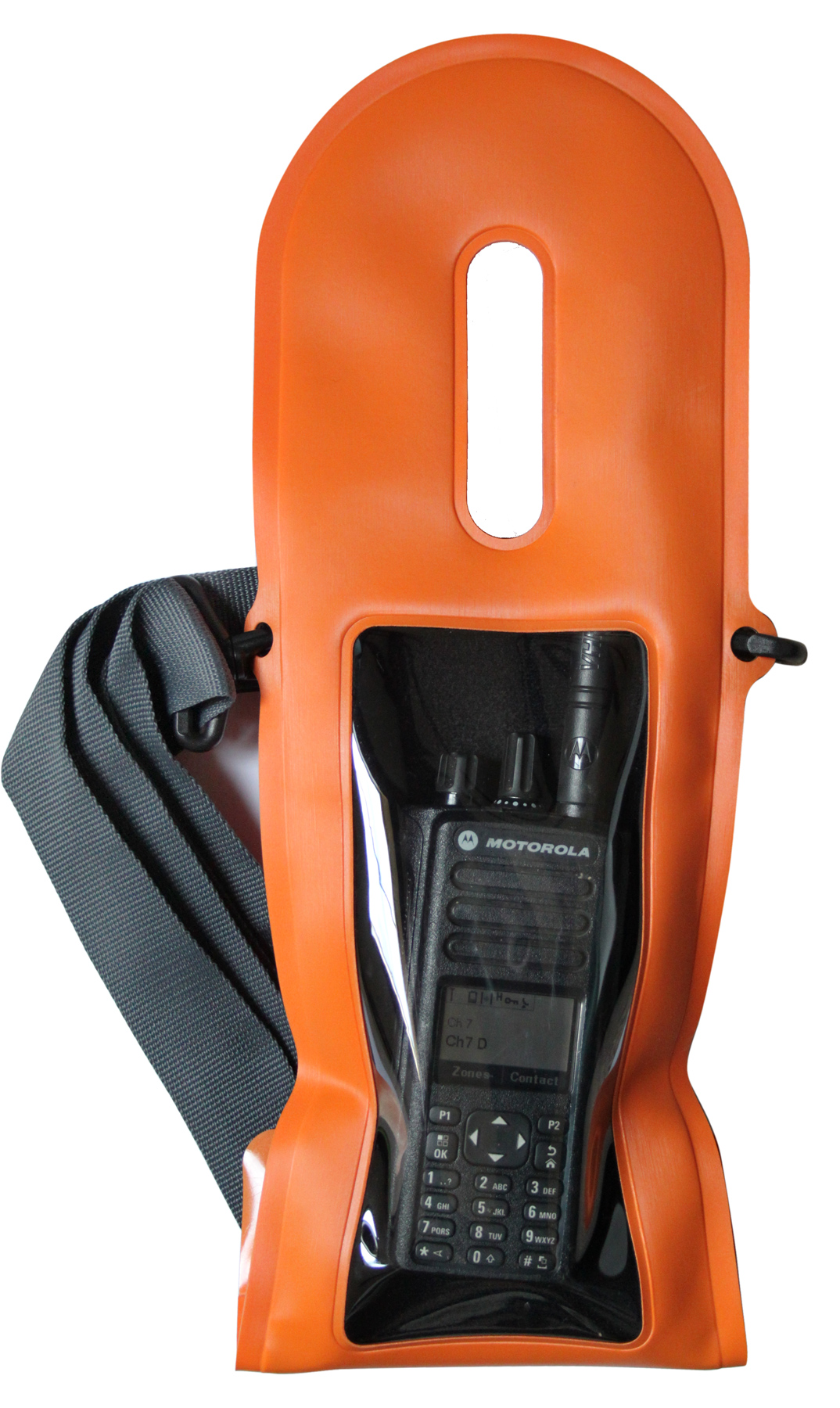 Robuste wasserdichte Small VHF PRO Funkgerätetasche, Safety Orange